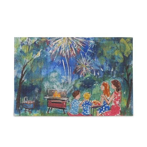 Family Fireworks Barbecue Beauty Jigsaw Puzzle Wooden Puzzles Cool Games for Aged 1000 Piecing von KLL