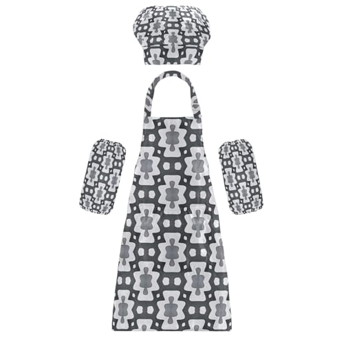 Kid Apron Adorable Monochrome Pattern (32) Children Aprons with Pockets for Children 3-12 Years Old von KLL