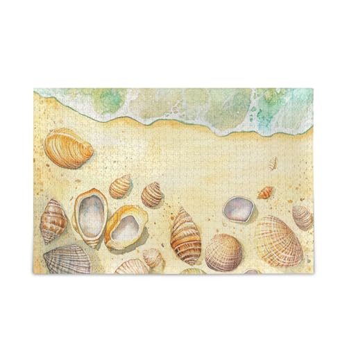 Muscheln Sandstrand Meer Puzzle Holzpuzzle Schwierige Geschenke für Erwachsene 1000 Teile von KLL