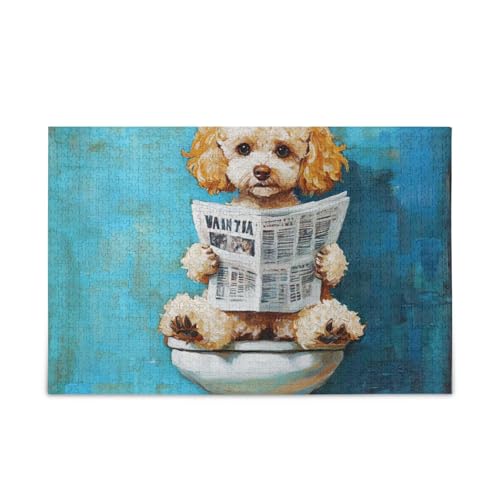 Niedliche Pudelhunde Retro Toilette Lesen Zeitung Puzzle Holzpuzzles Schwierige Gehirnspiele für Erwachsene 1000 Teile Niedliche Pudelhunde Retro Toilette Lesen Zeitung Puzzle Holzpuzzles Schwierige Gehirnspiele für Erwachsene 1000 Teile von KLL