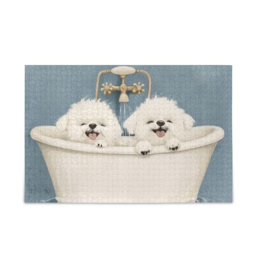 Niedliche maltesische Hunde Vintage Badewanne Puzzle Holz Puzzle für Erwachsene 1000 Teile Niedliche maltesische Hunde Vintage Badewanne Puzzle Holz Puzzle für Erwachsene 1000 Teile von KLL