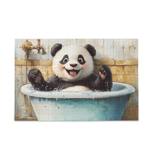 Niedliches Panda-Badewannen-Puzzle, Retro-Puzzle, Holz-Puzzle, harte Gehirn-Teaser für ältere Menschen, 1000 Teile Niedliches Panda-Badewannen-Puzzle, Retro-Puzzle, Holz-Puzzle, harte Gehirn-Teaser für ältere Menschen, 1000 Teile von KLL