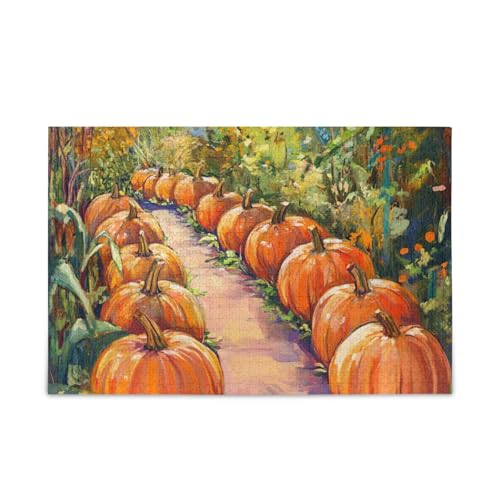 Pumpkins Path Plant Jigsaw Puzzle Wooden Jigsaw Puzzles Funny Brain Games for Aged 1000 Piece von KLL