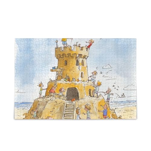 Sandcastle Beach Jigsaw Puzzles Wooden Jigsaw Puzzles Difficult Gifts for Aged 1000 Pieces von KLL