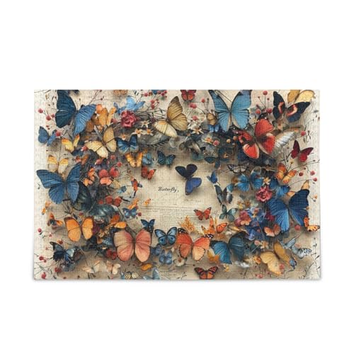 Schmetterlinge bunte Wildblumen, Puzzle, Holzpuzzle, lustige Gehirnspiele für Erwachsene, 1000 Teile Schmetterlinge bunte Wildblumen, Puzzle, Holzpuzzle, lustige Gehirnspiele für Erwachsene, 1000 Teile von KLL