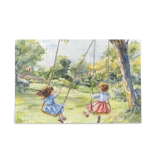 Swing Park Friends Puzzles Holzpuzzle Coole Gehirnspiele für Erwachsene 1000 Teile von KLL