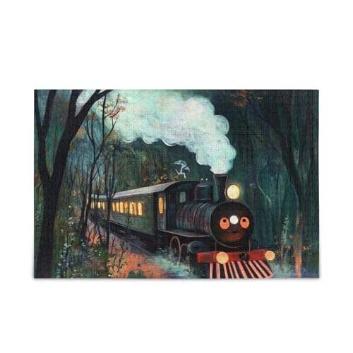 Train Dark Personalized Jigsaw Wooden Puzzles Difficult Brain Games for Adults 500 Pieces von KLL