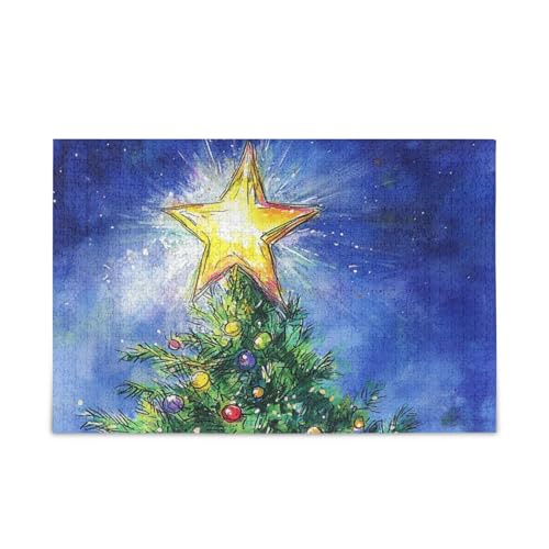 Weihnachtsbaum Stern Himmel Puzzle Holzpuzzles für Erwachsene 1000 Teile von KLL