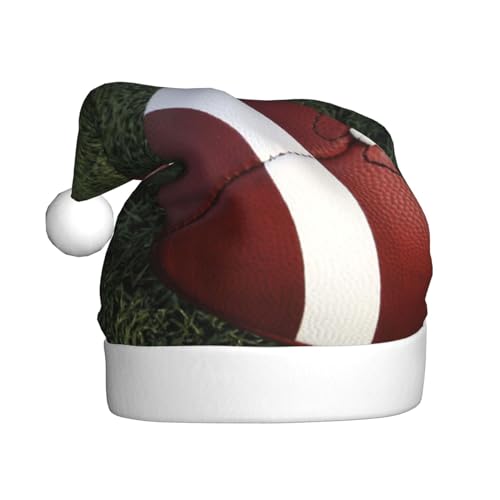 KLMELLMDE Weihnachtsmütze für Erwachsene, Plüsch, American Football, gemütlicher Weihnachtsmütze, Weihnachtsgeschenk, Neujahrsgeschenk, für Damen und Herren von KLMELLMDE