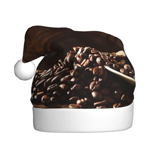 KLMELLMDE Weihnachtsmütze für Erwachsene, Plüsch-Kaffeetasse und Kaffeebohnenhut, gemütlicher Weihnachtsparty-Hut, Weihnachtsgeschenk, Neujahrsgeschenk, für Damen und Herren von KLMELLMDE