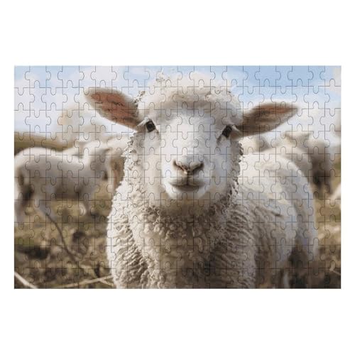 200 Teile Puzzle für Erwachsene, Holzpuzzle, herausfordernd, niedliches Schaf, Lamm, benutzerdefiniertes Bild, Puzzle für Erwachsene, Familienspielabende, schwieriges Holzpuzzle von KLOPH