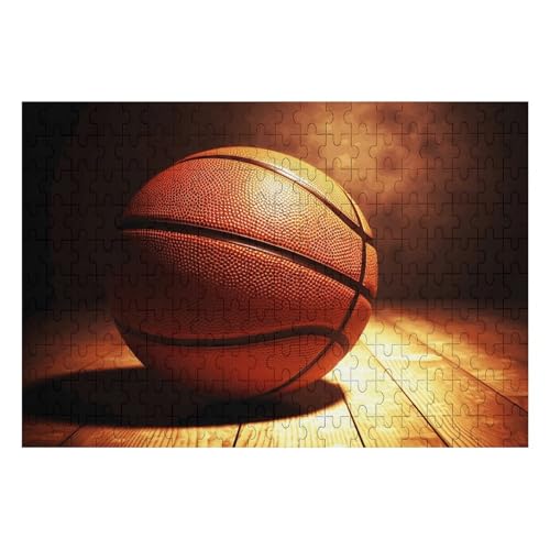 200 Teile Puzzle für Erwachsene Holz Herausforderung Puzzle Basketball Hintergrund Benutzerdefiniertes Bild Puzzle für Erwachsene Familienspielabende Schwieriges Holzpuzzle von KLOPH