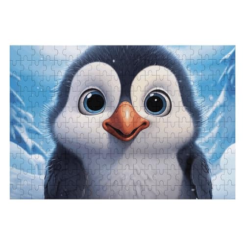 200 Teile Puzzle für Erwachsene Holz Herausforderung Puzzle Cartoon Niedlicher Pinguin Benutzerdefiniertes Bild Puzzle für Erwachsene Familienspielabende Schwieriges Holzpuzzle von KLOPH