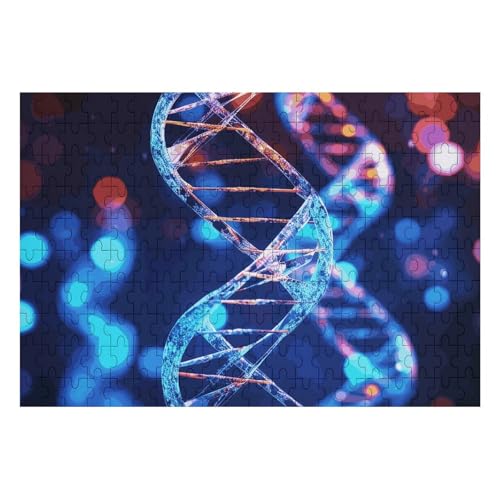 200 Teile Puzzle für Erwachsene Holz Herausforderung Puzzle DNA Genetische Helix Benutzerdefinierte Personalisierte Bilderpuzzle für Erwachsene Familienspielabende Schwieriges Holzpuzzle von KLOPH