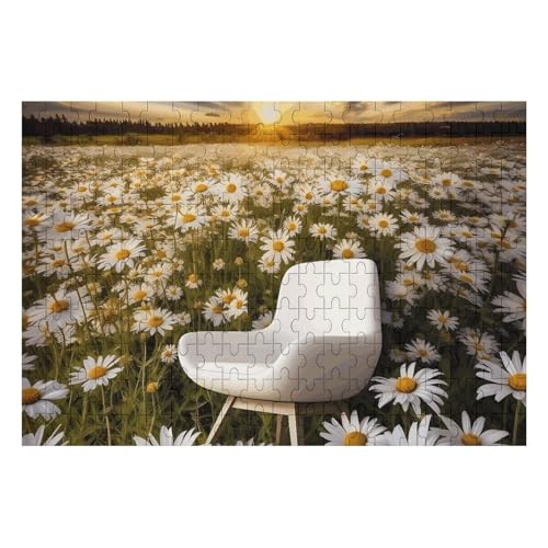 200 Teile Puzzle für Erwachsene Holz Herausforderung Puzzle Hocker Unter Blumen Benutzerdefiniertes Personalisiertes Bilderpuzzle für Erwachsene Familienspielabende Schwieriges Holzpuzzle von KLOPH