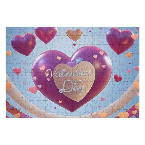 200 Teile Puzzle für Erwachsene Holz Herausforderung Puzzle Valentinstag Liebe Herz Benutzerdefinierte personalisierte Bilderpuzzle für Erwachsene Familienspielabende Schwieriges Holzpuzzle von KLOPH