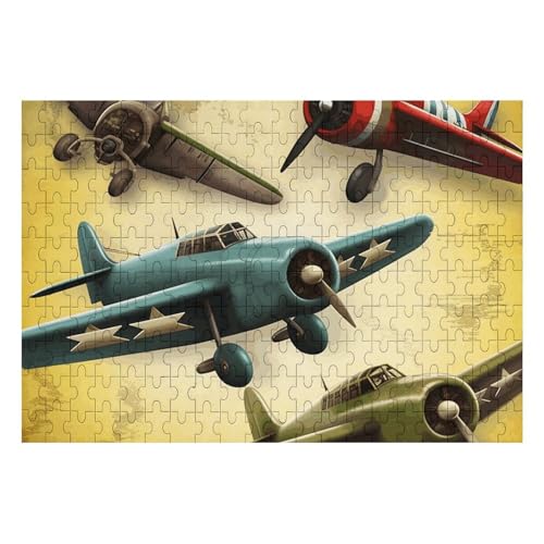 200 Teile Puzzle für Erwachsene Holz Herausforderung Puzzle Verschiedene Flugzeuge Benutzerdefiniertes Bild Puzzle für Erwachsene Familienspielabende Schwieriges Holzpuzzle von KLOPH