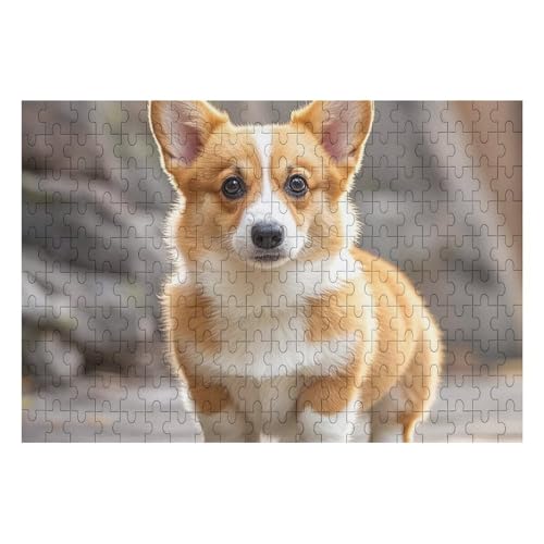 200 Teile Puzzle für Erwachsene Holzpuzzle Corgi Hunde Benutzerdefinierte personalisierte Bilderpuzzle für Erwachsene Familienspielabende Schwieriges Holzpuzzle von KLOPH