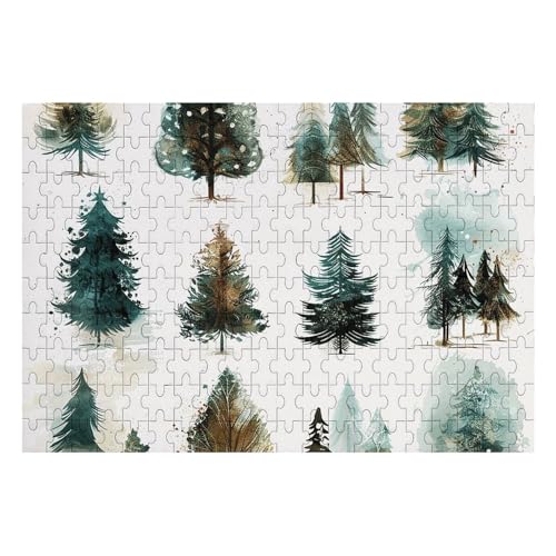 200 Teile Puzzle für Erwachsene Holzpuzzle Herausfordernde Puzzle Cyan und Dunkelbraun Benutzerdefinierte personalisierte Bilderpuzzle für Erwachsene Familienspielabende Schwieriges Holzpuzzle von KLOPH