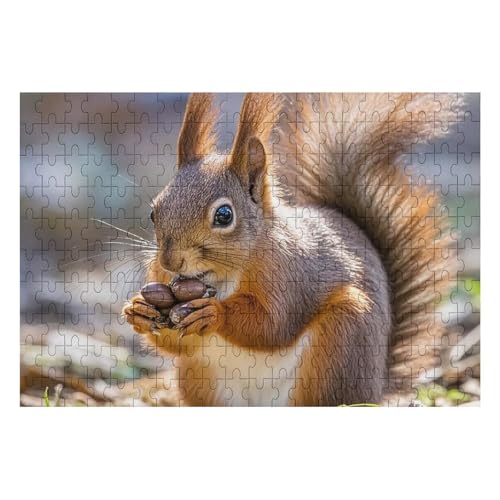 200 Teile Puzzle für Erwachsene Holzpuzzle Herausforderung Puzzle Niedliche Eichhörnchen Benutzerdefinierte Personalisierte Bilderpuzzle für Erwachsene Familienspielabende Schwieriges Holzpuzzle von KLOPH