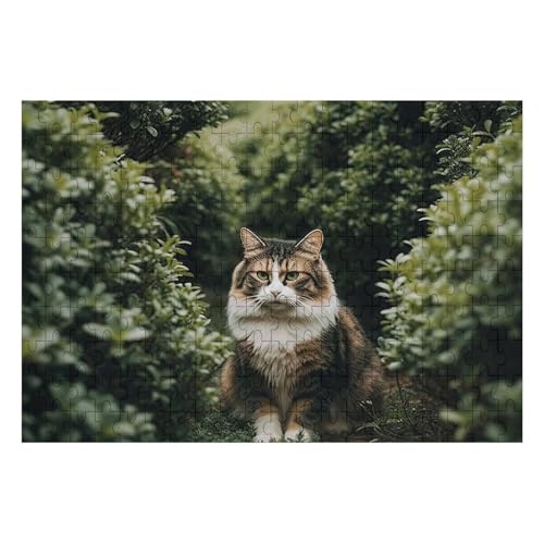 200 Teile Puzzle für Erwachsene Holzpuzzle herausforderndes Puzzle Katze im Garten Benutzerdefinierte personalisierte Bilderpuzzle für Erwachsene Familienspielabende Schwieriges Holzpuzzle von KLOPH