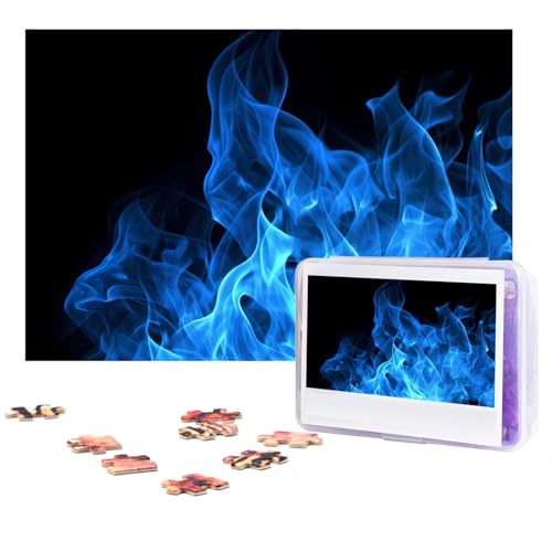 300-teiliges Puzzle für Erwachsene, herausforderndes Holzpuzzle, blaue Flamme, Fotopuzzle, individuelles Bilderpuzzle für Erwachsene und Kinder, Familienspielabende, 546 x 25,9 cm Puzzle von KLOPH