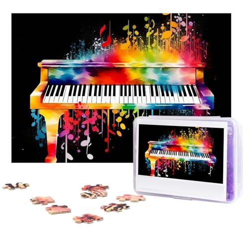 300-teiliges Puzzle für Erwachsene, herausforderndes Holzpuzzle, buntes Klaviertastatur, Musiknoten, Fotopuzzle, individuelles Bilderpuzzle für Erwachsene und Kinder, Familienspielabende, 546 x 25,9 von KLOPH