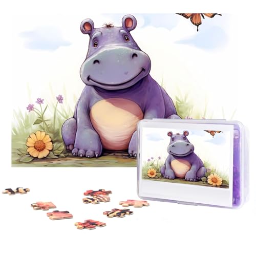 300-teiliges Puzzle für Erwachsene, herausforderndes Holzpuzzle Schmetterling und Nilpferd, Fotopuzzle, individuelles personalisiertes Bilderpuzzle für Erwachsene und Kinder, Familienspielabende, 546 von KLOPH