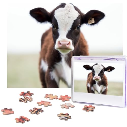 500-teiliges Puzzle für Erwachsene, herausforderndes Holz-Puzzle, Baby-Kuh, Fotopuzzle, individuelles Bild, Puzzle für Erwachsene und Kinder, Familienspielabende, 51,8 x 38,1 cm Puzzle von KLOPH