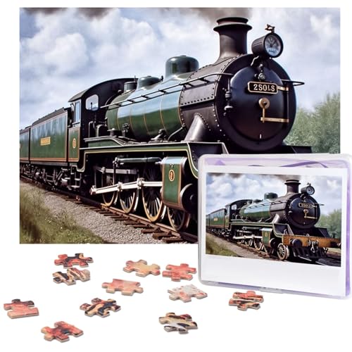 500-teiliges Puzzle für Erwachsene, herausforderndes Holzpuzzle, Dampflokomotive, Zug-Fotopuzzle, individuelles Bilderpuzzle für Erwachsene und Kinder, Familienspielabende, 51,8 x 38,1 cm Puzzle von KLOPH