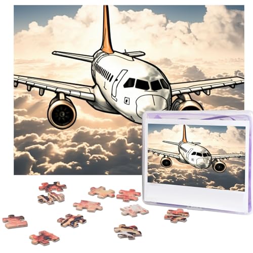 500-teiliges Puzzle für Erwachsene, herausforderndes Holzpuzzle, Flugzeug, Fotopuzzle, individuelles personalisiertes Bild, Puzzle für Erwachsene und Kinder, Familienspielabende, 51,8 x 38,1 cm Puzzle von KLOPH