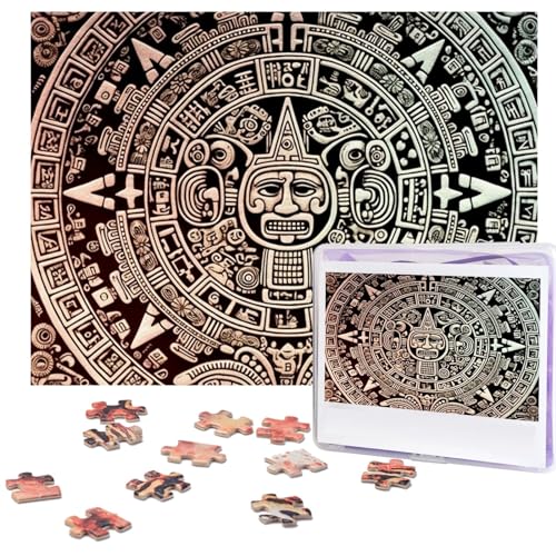 500-teiliges Puzzle für Erwachsene, herausforderndes Holzpuzzle, Maya-Kalender, Fotopuzzle, individuelles personalisiertes Bilderpuzzle für Erwachsene und Kinder, Familienspielabende, 51,8 x 38,1 cm von KLOPH