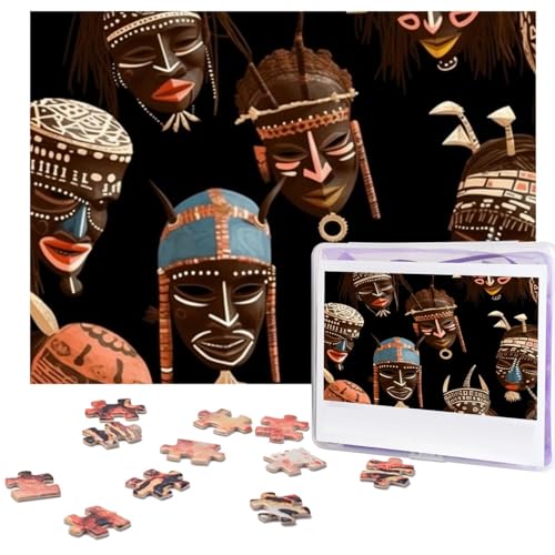 500-teiliges Puzzle für Erwachsene, herausforderndes Holzpuzzle, afrikanisches Ritual, ethnisches Stammes-Fotopuzzle, individuelles Bilderpuzzle für Erwachsene und Kinder, Familienspielabende, 51,8 x von KLOPH