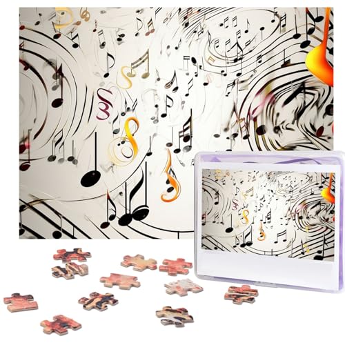 500-teiliges Puzzle für Erwachsene, herausforderndes Holzpuzzle mit Musiknoten, Druckfotopuzzle, individuelles Bild, Puzzle für Erwachsene und Kinder, Familienspielabende, 51,8 x 38,1 cm Puzzle von KLOPH