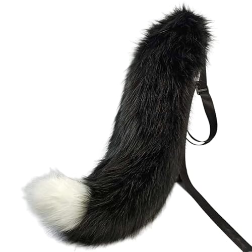 KLOVA Anime Wolfsschwanz Cosplay Prop Plüsch Stirnband Halloween Party Geschenk Großer Wolfsschwanz Cosplay Kostüm Zubehör für Frauen von KLOVA