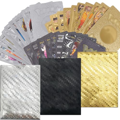 3 Kisten Sammelkarten Set,165Pcs Seltene Karten Set,Karten Schwarz Gold Silber,Vmax Karten Deutsch,Anime Trading Karten Für Kinder(Deutsch) von KLSTWFU