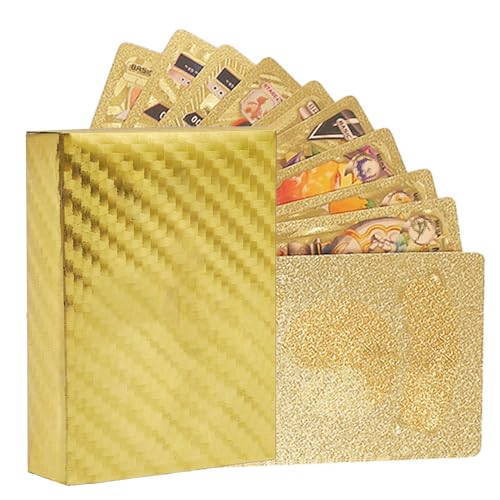 Metall Karten Deutsch,55 PCS Golden Seltene Karten Set,Vmax Karten Gold,Sammelkarten, Anime Trading Karten Für Kinder（Deutsch） von KLSTWFU