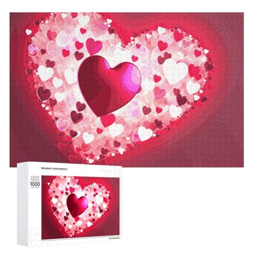 1000 PCS Puzzle Valentinstag Liebe Herz Holzpuzzle Personalisiertes Bild Puzzle Familie Dekoration Puzzles für Erwachsene Herausforderung Puzzle Familie Hochzeit Abschlussgeschenk von KLWQR