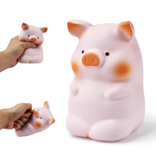 KLYKLL Anti Stress Spielzeug Schwein Stressspielzeug PU Stress Spielzeug Rosa Stressabbau Quetschspielzeug Lustiges Anti Stress Piggy Squeeze Toy Dekompressions Schwein Geschenke für Erwachsene von KLYKLL