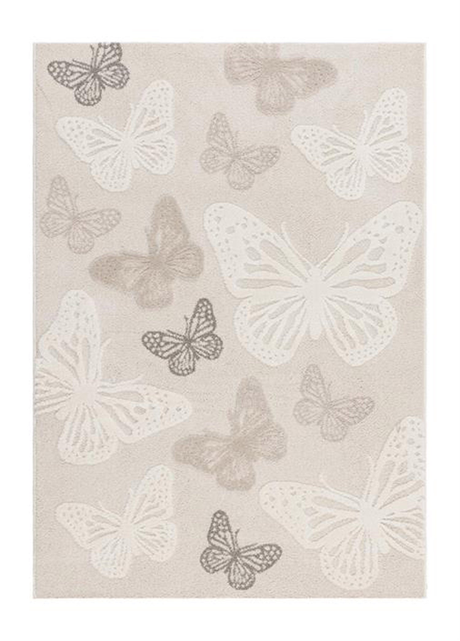 KMCarpets Teppich Schmetterling 120x170 cm, Creme von KMCarpets