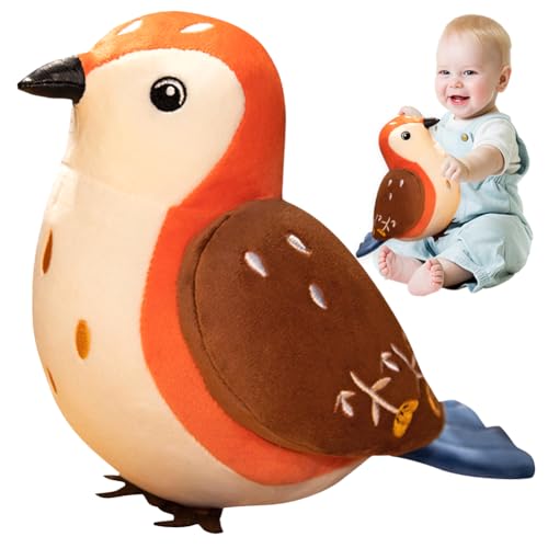 KMFASVX Plüsch Spatz Spielzeug, 20cm Simuliertes Tier Spatz Plüschtier Weicher und Bequemer Plüsch Spatz Stehend Blau Sparrow Plüsch Spielzeug für Kinder Geschenke von KMFASVX