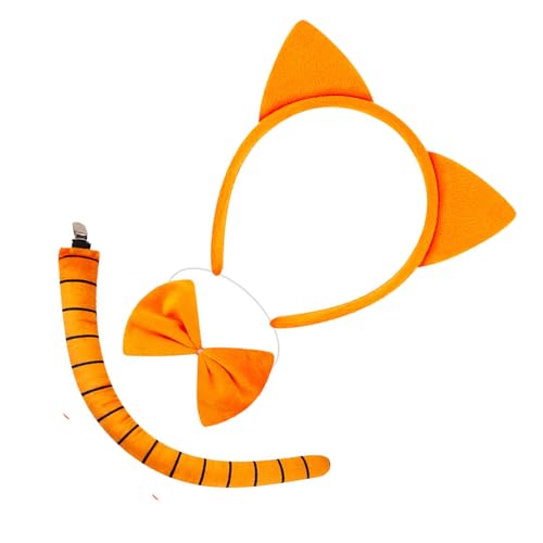 KMGDM Katzenkostüm-Set, Katzenohren, Stirnbänder, Schwanz, Fliege, Rock, Tier-Cosplay-Kostüme für Halloween, Weihnachtsfeier KMGDM Katzenkostüm-Set, Katzenohren, Stirnbänder, Schwanz, Fliege, Rock, Tier-Cosplay-Kostüme für Halloween, Weihnachtsfeier von KMGDM
