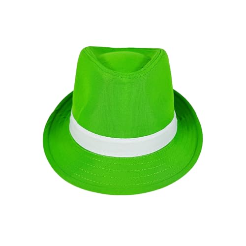 KMGDM Leprechaun weißer Gürtel Fedoras Kleeblatt Kopfbedeckung Grün Foto Requisiten Irish Day Party Kopfbedeckung Irish Day von KMGDM