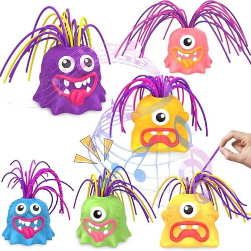 Ermüdungsspielzeug, Stressabbau, schreiendes Monster-Spielzeug, 2 Stück, Haare ziehen, Stressabbau, 6 Geräusche, Schrei-Spielzeug for Erwachsene und Kinder, niedliches Cartoon-lustiges Schrei-Spielzeu von KMLATZDN