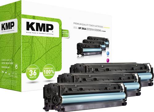 KMP Toner ersetzt HP 304A, CC531A, CC532A, CC533A Kompatibel Kombi-Pack Cyan, Magenta, Gelb 2800 Sei von KMP