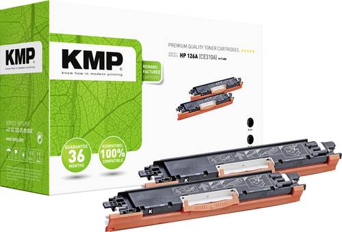 KMP Toner ersetzt HP 126A, CE310A Kompatibel 2er-Pack Schwarz 2400 Seiten H-T148D 1226,0021 von KMP