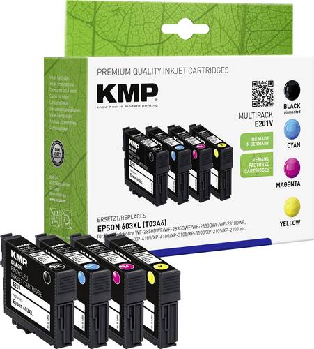 KMP Druckerpatrone ersetzt Epson 603XL, T03A6, T03A1, T03A2, T03A3, T03A4 Kompatibel Kombi-Pack Schw von KMP