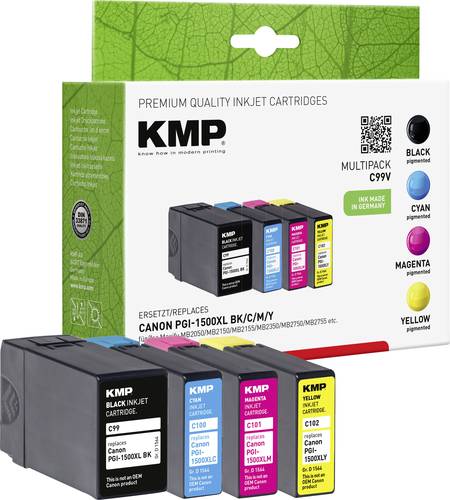 KMP Druckerpatrone ersetzt Canon PGI-1500BK XL, PGI-1500C XL, PGI-1500M XL, PGI-1500Y XL Kompatibel von KMP