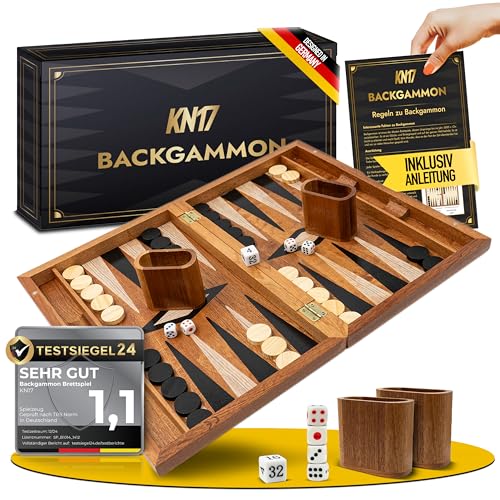 Backgammon Brettspiel -Das Gesellschaftsspiel für spannende Momente - Edles Reisespiel aus Holz, perfekt für unterwegs. von KN17