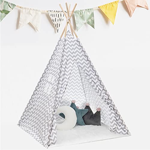 KNECKES Premium Tipi Zelt für Kinder (110 x 110 x 170cm / für 1-3 Kinder), deutsche Aufbauanleitung, inkl. Aufbewahrungstasche für innen und außen von KNECKES